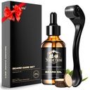 Waking Forest Derma Roller 0.25mm & Beard Oil (1oz), Sdalwood Beard Kit, Microneed Beard Roller com 540 titânio, Hidratar Natural com óleo de barba Vitamina E para homens, Pais namorado pai