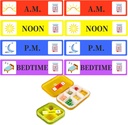 500 Pcs adesivos de medicina etiquetas de instrução de medicação - Manhã Noon Evening Bedtime medicina adesivo lembrete 2/5 x 1,6 polegadas AM NOON PM para adesivos para pill case Planners