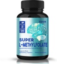 L Metilfolato 15mg, dosagem profissional Suplemento de metilfolato Suporte Mood, Nervo, Metilação, Cápsulas de L-Metilfolato otimizadas, Não-GMO, Sem glúten, 5-MTHF, 120 Cápsulas