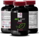 Suplemento de cabelo cinza - ANTI GRAY HAIR COMPLEX - Anti comprimidos de cabelo grisalho, tom fresco, Rejuvenescimento de cor, Brilho de cor, Controle de sombra de cabelo, Anti cápsula de cabelo grisalho, olhar jovem 1 garrafa 60 Cápsulas