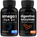 NutraChamps Omega 3 óleo de peixe e enzimas digestivas pacote 2