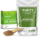 Certificado Orgânico He Shou Wu - Grande saco de 5 onças de 30:1 Concentrado-Fo-ti - Extrato de Foti Orgânico-Fo ti He Shou Wu Organic-Plus Spoon livre de bambu