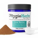 Fígado Revive Cão Suplemento de Saúde do Fígado por Ervas Cachorrinho - Planta de ervas de grau humano baseado para cura do fígado, proteção, reparação e melhoria 100g w / Scoop