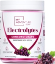 Zero Sugar - Concord Grape Electrolytes Pó - Refrescante Hydration Mix - Cafeína Energia Livre com Todos os Ingredientes Naturais - Vegan, Keto & Paleo - Açúcar Free Electrolytes Drink Mix - 120 Servings