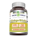 Fórmulas surpreendentes Ginkgo Biloba Supplement .60 Mg . 120 Cápsulas Veggie .