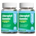 2 Pacote pastilhas de clorofila para desodorante de corpo Odor *, Clorofila mastigável livre de açúcar para apoio imunológico Mulheres Vegan Não-GMO, 120 Contagem