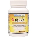 Wonder Laboratories Vitamina D 5.000 UI, Vitamina D3 + K2 Apoiar um sistema imunológico saudável, essencial para ossos fortes, saúde do coração e distribuição de cálcio, 120 comprimidos