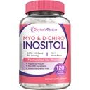 Doctor's Recipes Inositol Supplement, Myo-Inositol & D-Chiro Inositol Cápsulas 2050mg por serviço, Ideal 40:1 Mistura, Equilíbrio Hormônio para Mulheres, Função Ovária & Apoio à Fertilidade, 120 Caps Vegan