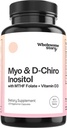 Myo-Inositol & D-Chiro Inositol Cápsulas com MTHF, Folato, Vitamina D, Suporte para Função Ovariana, Equilíbrio Hormônio, & Níveis de Homocisteína, Suplementos de Fertilidade para Mulheres