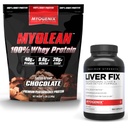Myogenix Suplemento de suporte de fígado e Myolean Chocolate Whey Protein – Saúde avançada do fígado e recuperação muscular com 40g de alta proteína Whey – Detox de suporte, crescimento e desempenho