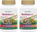 NaturesPlus Animal Parade Gold Multivitamin infantil - Cereja variada, laranja e sabores de uva - 60 comprimidos mastigáveis, pacote de 2 - Vegetariano, sem glúten - 60 Total Servings