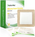 Vestido de espuma adesiva de silicone kastormed com borda suave 4''x4'' 10 Pack, bandagem de ferida de espuma de alta absorbilidade para dor de cama, Ulcer perna, Úlcera diabética