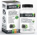 Renew Actives Actived Charcoal Supplement 1100MG por 2 Cápsulas - Suporte Digestivo & Whitening Dentes Fórmula, Sem Ingredientes Artificiais - Made in Canada - 60 Cápsulas