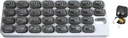 Organizador Med mensal com 31 cápsulas de pílulas removíveis diárias para casa, trabalho, viagem, caixas de pílulas numeradas para suplementos e vitaminas (Grey)