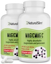 MagicMag C por NaturalSlim, Citrato de Magnésio com Potássio para Relaxamento Músculo, Qualidade do Sono, Função Nervo & Suporte Eletrolítico, Suplemento de Magnésio Diário para Homens e Mulheres, 100 Cápsulas 2pk