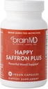 Dr Amen BrainMD Happy Saffron Plus - 90 Cápsulas, Pacote de 2 - Com Extrato de Flor de Açafrão, Curcumina & Zinco - Vegan, Gluten Free - 60 Total Servings