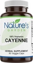 ESSENCIAIS DE JARDIM DA NATUREZA Cayenne - 90 bonés vegetarianos com 500mg de pó de pimenta Cayenne orgânico