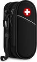 Sithon Double-Layer Epipen caso de transporte, viagem medicamento Organizador Bolsa médica de emergência segurando 2 EpiPens, Asma Inhaler, Anti-Histamine, Auvi-Q, Medicina essencial da alergia (Black)