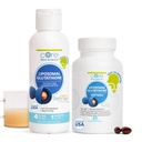 Núcleo Med Science Glutationa Glandes suaves lipossómicas & pacote de suplemento líquido para energia, saúde do cérebro, pele e saúde do fígado