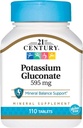 Século XXI, Gluconato de potássio, 595 mg, 110 comprimidos