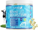 Colostrum de grama Suplemento 2000mg, 120 chicletes de açúcar livre 40% IgG Bovine Colostrum Gummies + Probiótico, Etc multivitamínico para apoio imunológico, Suporte a gut, Cabelo e pele