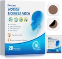 Motion Sickness Patches, Sea Sickness Patch para Crianças e Adultos com Pacotes Amigos de Viagem, Essencial de Viagens para Cruzeiro/Carro/Avião/Viagem ao Parque de Diversões (20 Patches)