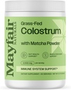 Colostro Bovinos de grama-Fed Suplemento com Matcha Green Tea Powder, para crianças e adultos, suporte do sistema imunológico, Gut Saúde e recuperação muscular, 60 Servings