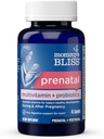 Mami's Bliss Pré-natal Multivitamin + Probiótico para Mulheres w / Ácido Fólico, Suporta o desenvolvimento do bebê & Mom's Digestion w / Zinco, Vitamina B6 & B12, Ginger & Choline, Vegan & Gluten Free (45 Servings)