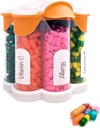 Organizador de comprimidos extra grande diário, semanalmente, garrafa de suplemento mensal, Dispensador de comprimidos bonito Blossom com 7 compartimentos XL, caixa de pílulas fácil de abrir para vitaminas, medicamentos, rótulos incluídos (laranja)