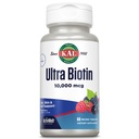 KAL Ultra Biotin 10000mcg ActivMelt, Suplemento de crescimento do cabelo, Vitamina B7 de alta potência para cabelos saudáveis, pele, unhas e suporte energético, vegetariano, natural misturado sabor Berry, 60 Serv, 60 Micro Tablets