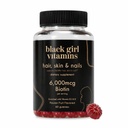 Vitaminas Black Girl - Cabelo, pele e unhas Gummies com Biotina (6000 mcg), Zinco, Gelatina Livre, Vitamina A e Vitamina E - Gluten-Free. Made in the USA (Passion Fruit, 60 Count) 30 Day Supply