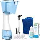 Kit de remoção de cera de ouvido elétrica por Tilcare - Máquina de limpeza recarregável de ouvido para irrigação de ouvido - Kit completo de espuma de ouvido para adultos e crianças - Sistema de lavagem de ouvido com gotas de ouvido, otoscópio, toalha e 30 pontas
