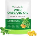 Óleo de Orégano com óleo de semente preta ,Óleo de Orégano Softgels 6000mg por serviço ,2 em 1 Formulado com óleo de semente preta 200mg ,Óleo de Orégano orgânico ,Gluten Free ,Dairy Free ,120 Count(1 Pack )