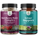 Pacote de Cápsulas Extra Forte Hawthorn Berry - Extrair Digestão e Suplemento de Saúde do Coração e Fígado Limpar e Detox & Reparar Fórmula - Suplemento de suporte de ervas