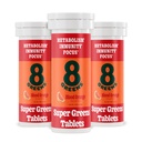 8Verdes Superverdes Tablets Super Greens Powder Superfood Tablet, Metabolismo Imunidade e Foco, Verdes diários Comprimidos Efervescentes, Orgânico: Aloe Vera, espirulina, chlorela, Sangue Laranja, 30 Servings