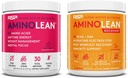 RSP NUTRITION AminoLean pré-treino Energia (Fruit Punch 30 Servings) com AminoLean recuperação pós treino Boost (Sangue laranja 30 Servings)