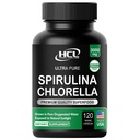 Cápsulas em pó de chlorela espirulina 3000 mg de BMAA Free Puest Blue Green Algas - Melhor Natural Detox Raw Vegan Vitaminas Protein Green Superfood - Made in USA