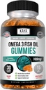 Kaya Naturals Omega 3 pastilhas de óleo de peixe - Suplemento de óleo de peixe com ácido gordo EPA & DHA - Ajuda a apoiar o cérebro, olho, saúde do coração e Imune Suporte - Não-GMO - 30 Contagem