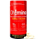 Oh!mino Essential Aminoácidos Suplemento. Cápsulas Cafeinadas. Todos os 9 EAAs, BCAAs e o Amino perfeito para treinos, Energia Amino, e para construir músculo, e recuperar mais rápido.