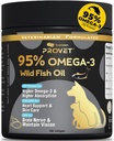 95% Omega 3 óleo de peixe para cães e gatos, vet-formulada com óleo de salmão processado RTG, EPA máximo & DHA, suporta coração, pele, casaco, conjunto, coração e saúde imunitária, 100 géis macios
