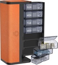 7-Dia AM/PM Organizador de comprimidos com caixa de couro resistente a riscos - Portable Weekly Travel Medicine Box com cápsulas diárias destacáveis e projeto de privacidade ( Laranja brilhante)
