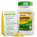 Espirina de dose oportunamente baixa 81mg para adultos - Reliever de dor para menores dores e redutor de febre - em comparação com o Ingrediente Ativo em Bayer - baixa força Entérico revestido Aspirina - 500 comprimidos