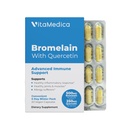 VitaMedica Bromelain & Quercetin Supplement - 500mg Bromelain 250mg Quercetin - 2400 GDU para Imunidade, Apoio Conjunto, Inflamação e Recuperação Músculo - 20 Cápsulas Vegan - 5 fornecimento dia
