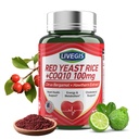 Red Yeast Rice 2000mg com CoQ10 100mg - Citrinina Suplemento de saúde do coração gratuito com Citrus Bergamot & Hawthorn - Suporta níveis de colesterol saudável - Vegan, Cápsulas não-GMO 120 Condes