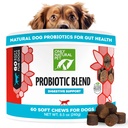 Apenas animal de estimação natural suplemento probiótico cão e gato - Digestive & Gut Saúde Enzyme Fórmula, Cachorrinho e Canino Digestive Chews, Melhor para alívio estômago & ajuda a gás - mastigação suave, 60 contagem.