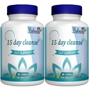 15 Dia Cleanse, Gut e Suporte Colon, Avançado 15 Dia Gut Cleanse Detox para Mulheres e Homens com Senna, Cascara Sagrada & Psyllium Husk, Não-GMO, 30 Cápsulas
