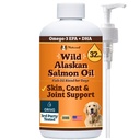 Natural Dog Company Wild Alaskan Salmon Oil Formula com Omega 3, Fish Oil for Dogs Supplement, Skin & Coat Dog Oil, Itchy Relief, Imune Support for Joints & Heart, Food Topper, 32 onças