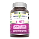 Fórmulas surpreendentes 5-HTP (L-5-Hydroxytryptophan) Suplemento 200 Mg por serviço Cápsulas Veggie Não-GMO (Gluten-Free) Feito nos EUA (1 Pack .