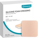 Dimora Silicone Vestido de espuma sem borda 10 Pack- 3"x 3" Altamente Absorvente Adesivos Bandagens Impermeáveis para Feridas, Pás de corte para Cuidados de Ferimento e Vestimentos