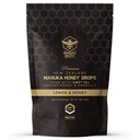 Manuka Honey Drops UMF 15+ / MGO 514+ & Propolis Drops Made in New Zealand – Natural Ingredients – calmante Drops – limão & mel sabor - 25 Drops